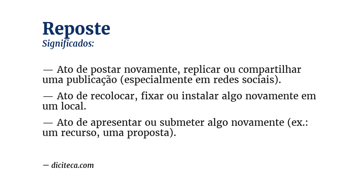 Significado de reposte