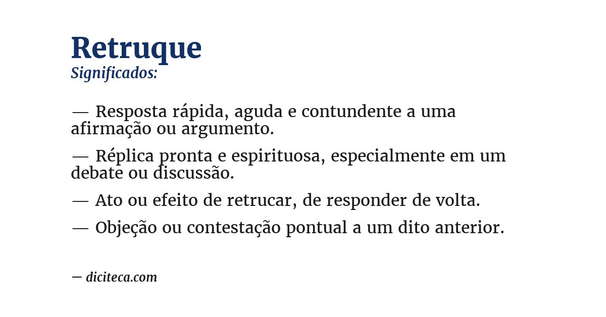 Significado de retruque
