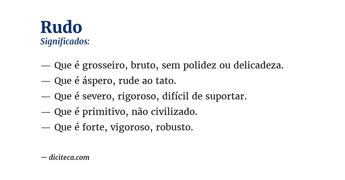 Significado de rudo