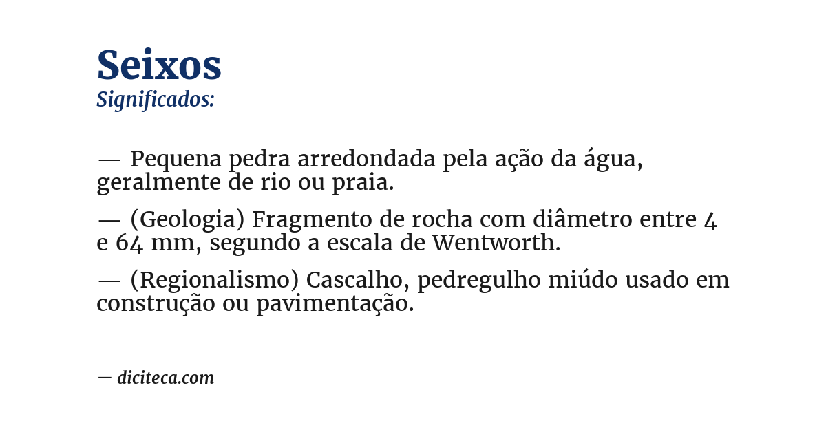 Significado de seixos