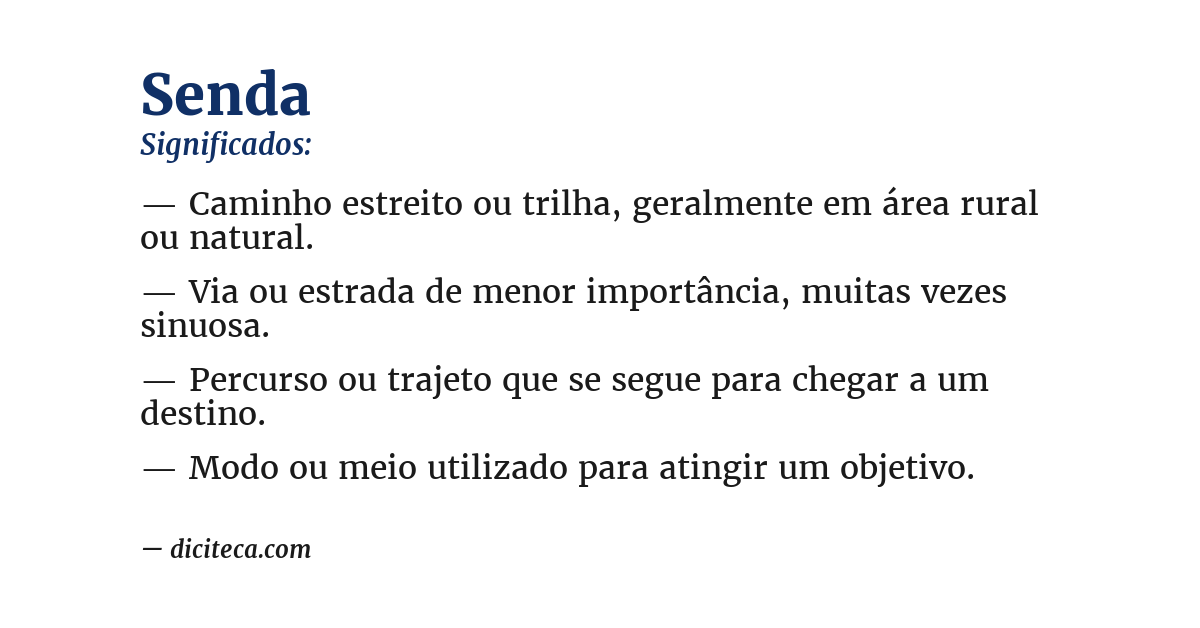 Significado de senda