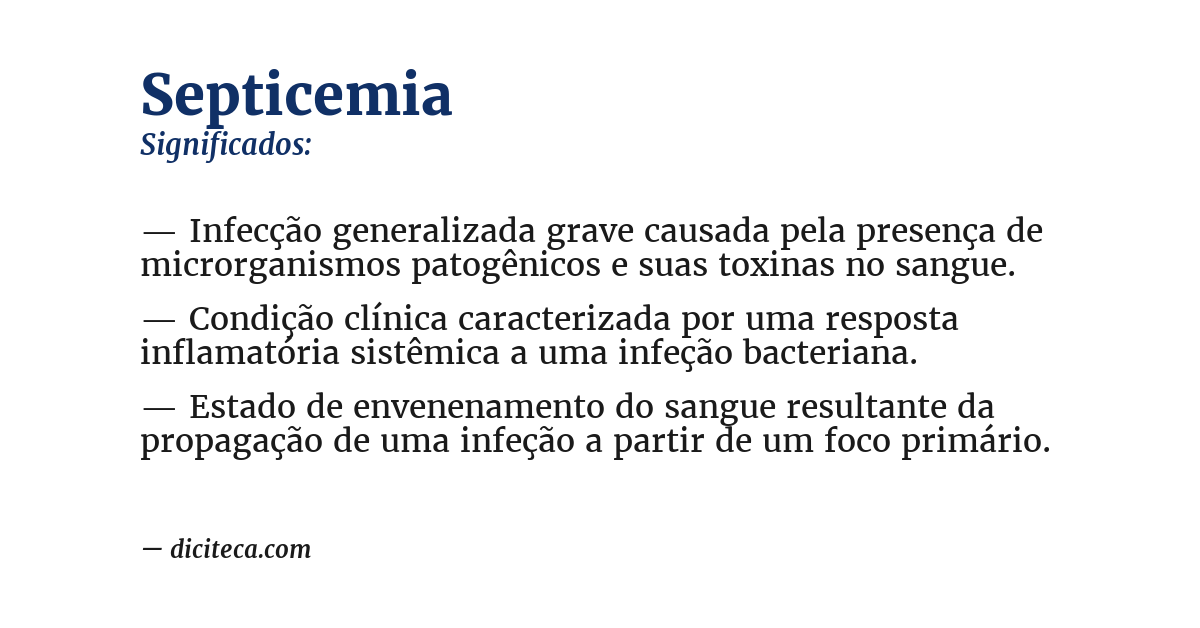 Significado de septicemia
