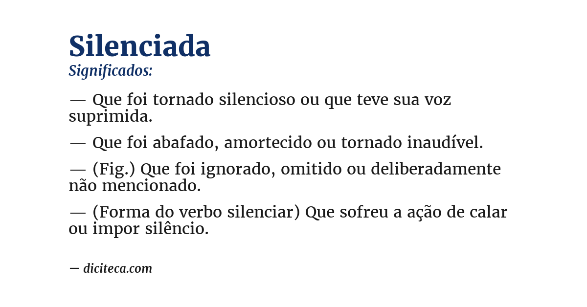 Significado de silenciada