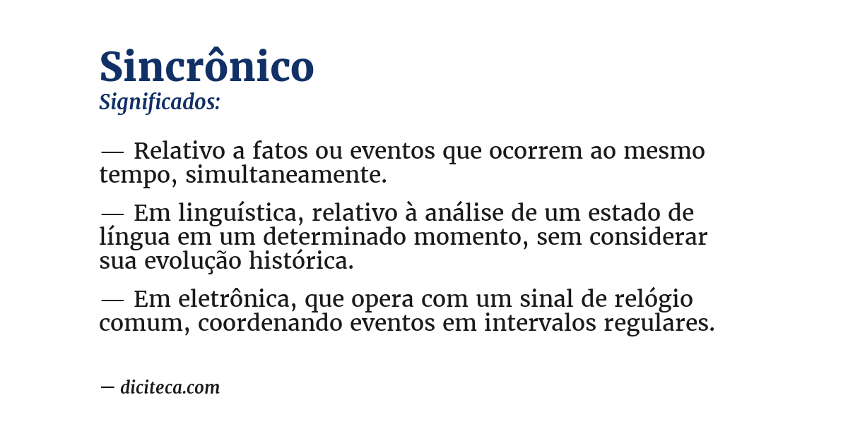 Significado de sincrônico