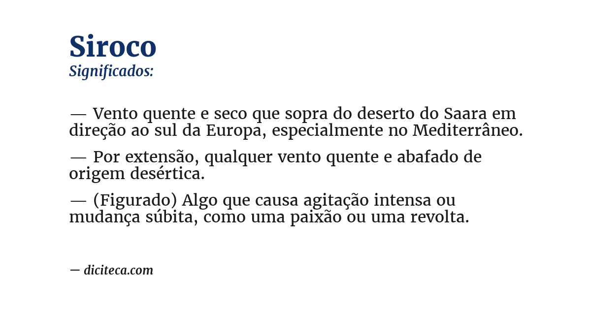 Significado de siroco