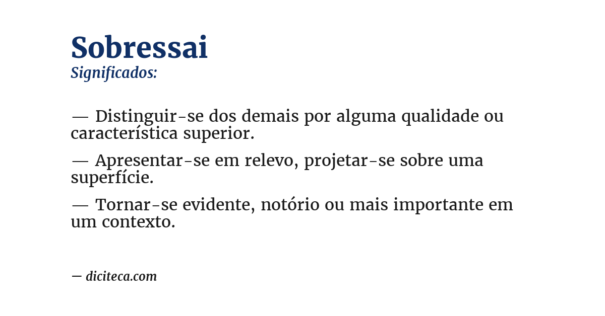 Significado de sobressai