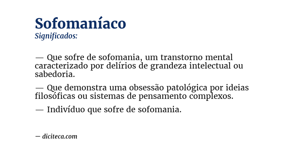 Significado de sofomaníaco