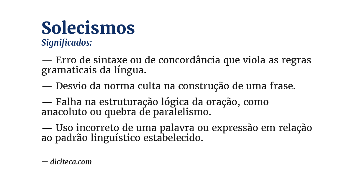 Significado de solecismos