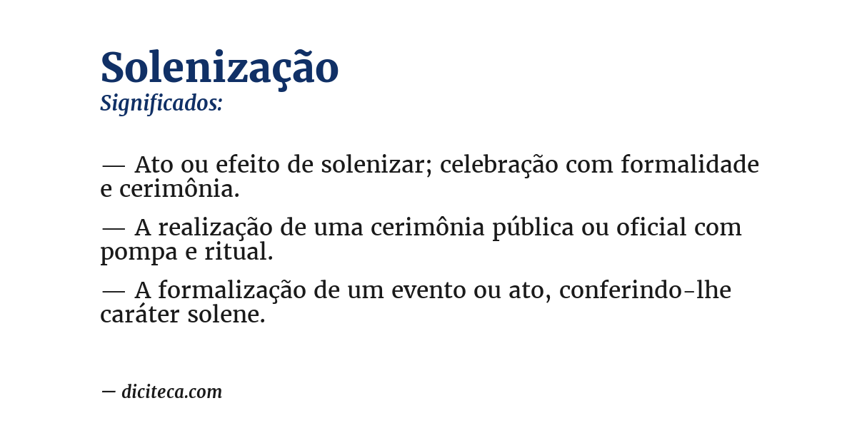 Significado de solenização