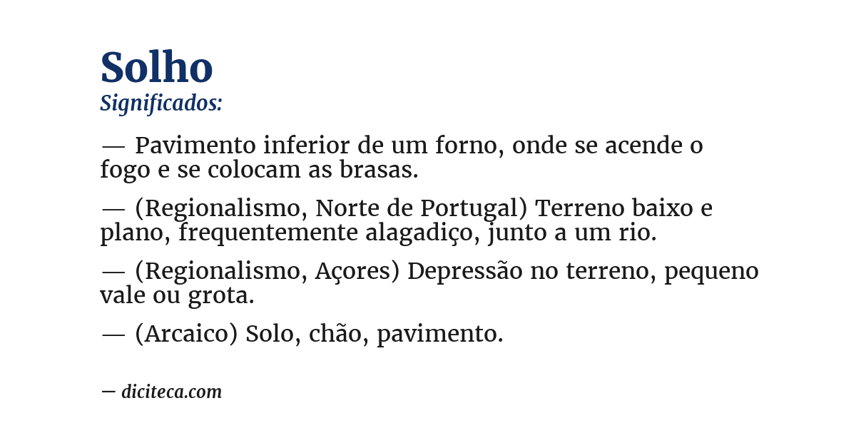 Significado de solho