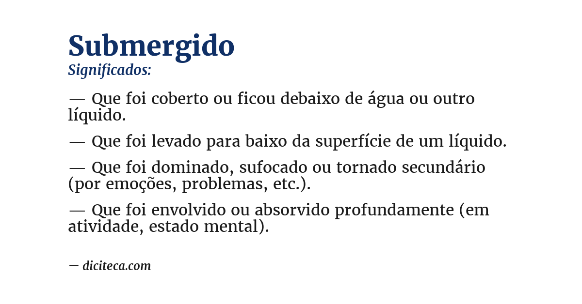 Significado de submergido