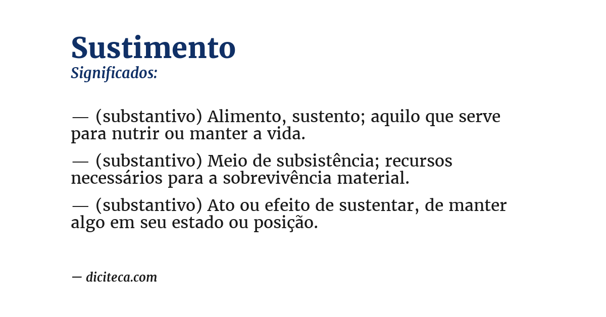 Significado de sustimento