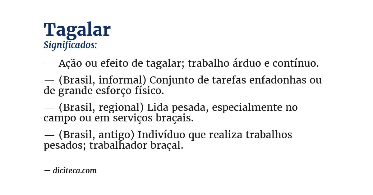 Significado de tagalar