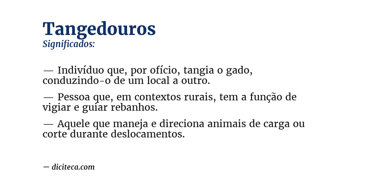 Significado de tangedouros