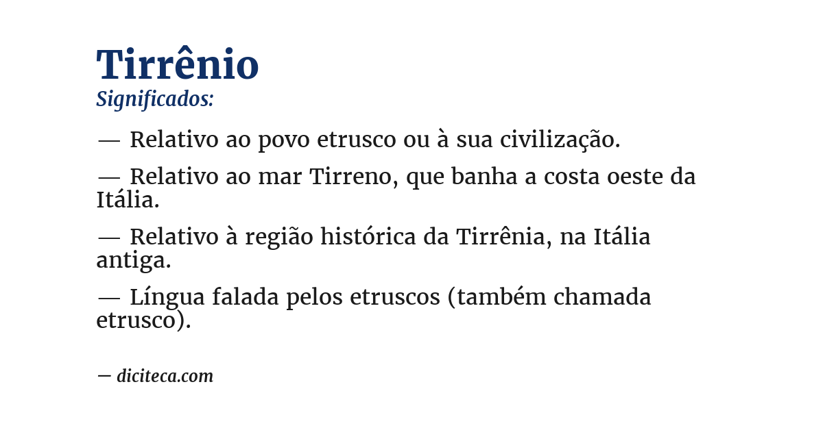 Significado de tirrênio