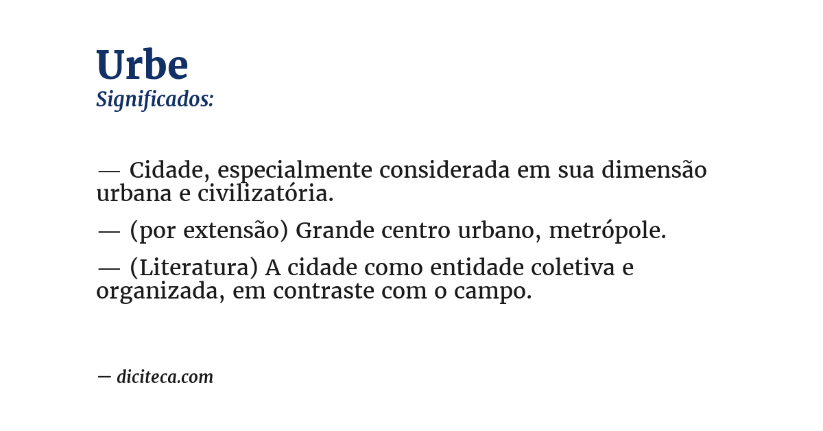 Significado de urbe