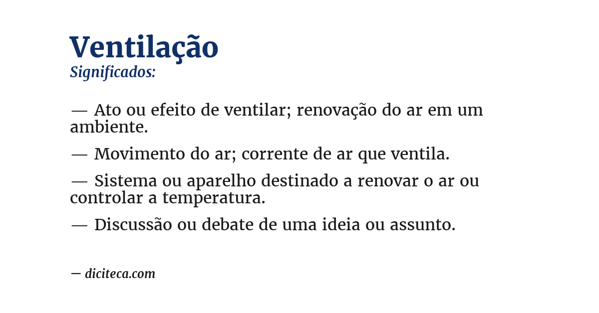 Significado de ventilação