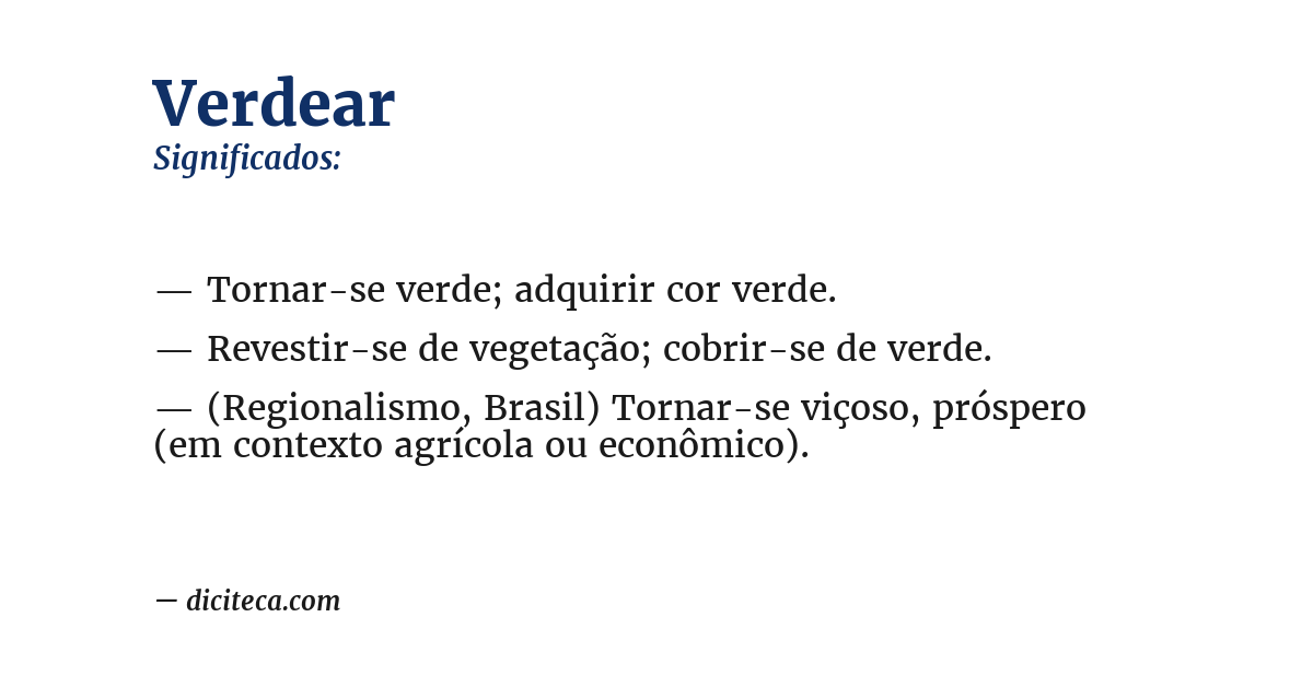 Significado de verdear