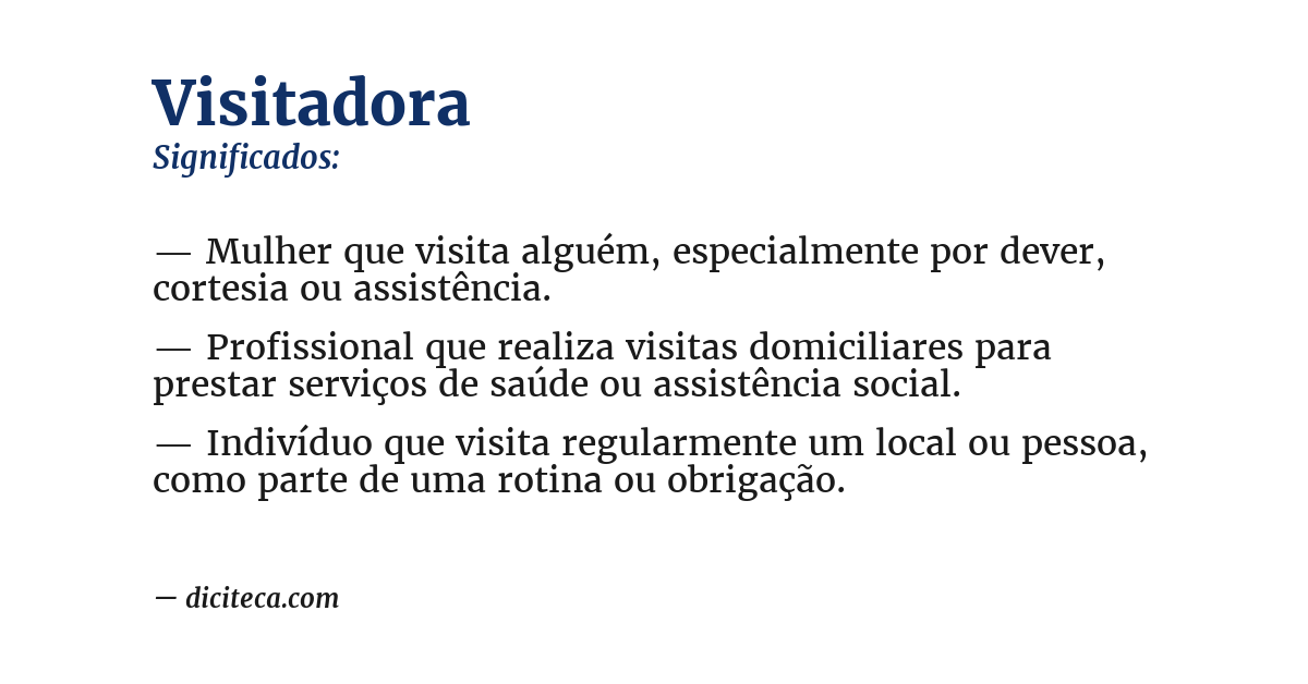 Significado de visitadora