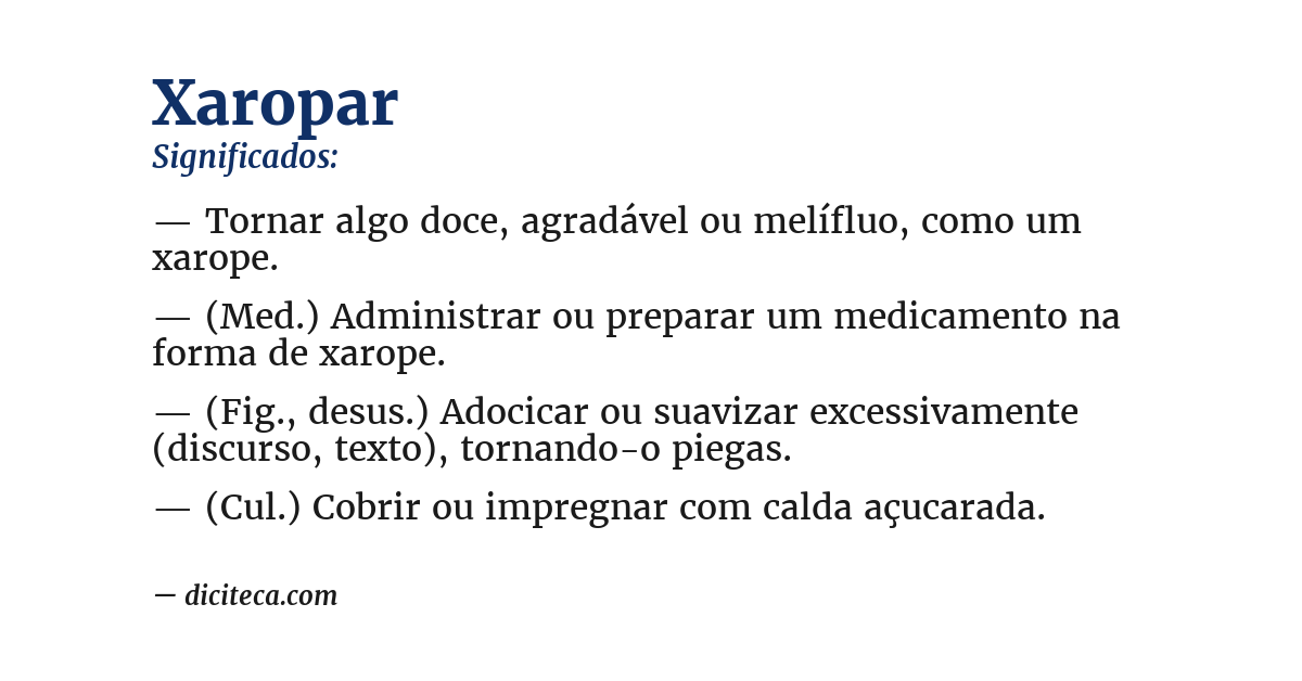Significado de xaropar
