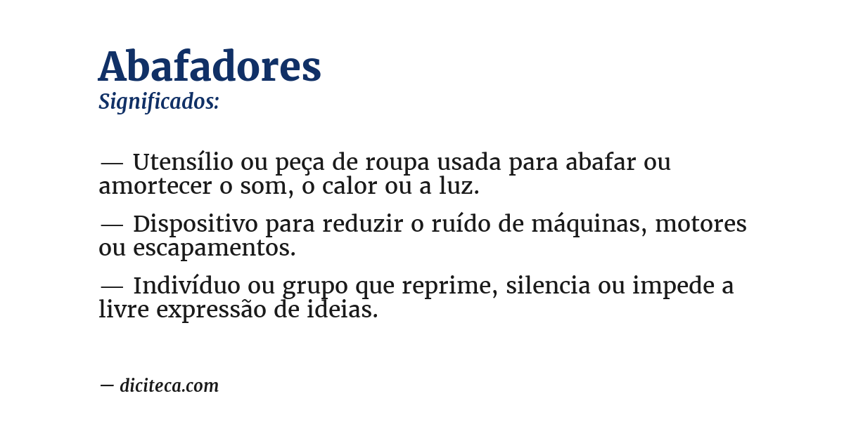 Significado de abafadores