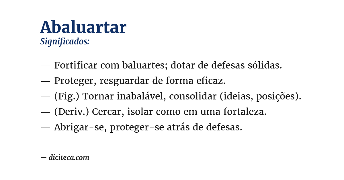 Significado de abaluartar