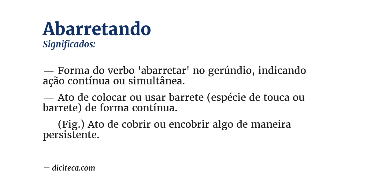Significado de abarretando