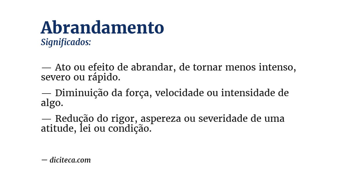 Significado de abrandamento