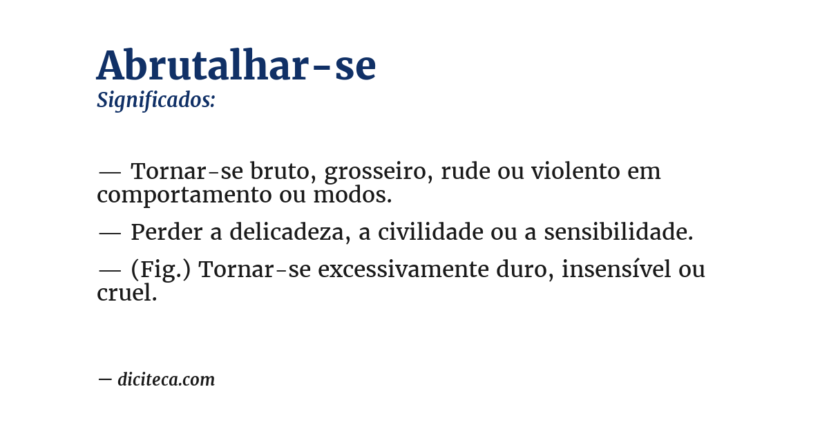 Significado de abrutalhar-se