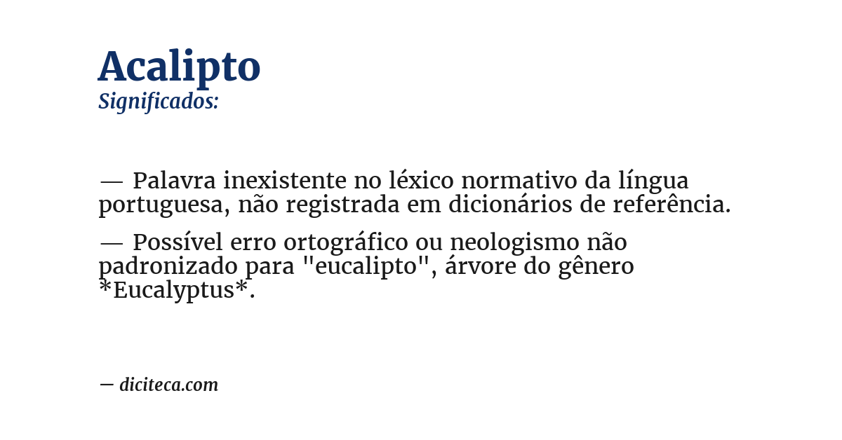 Significado de acalipto