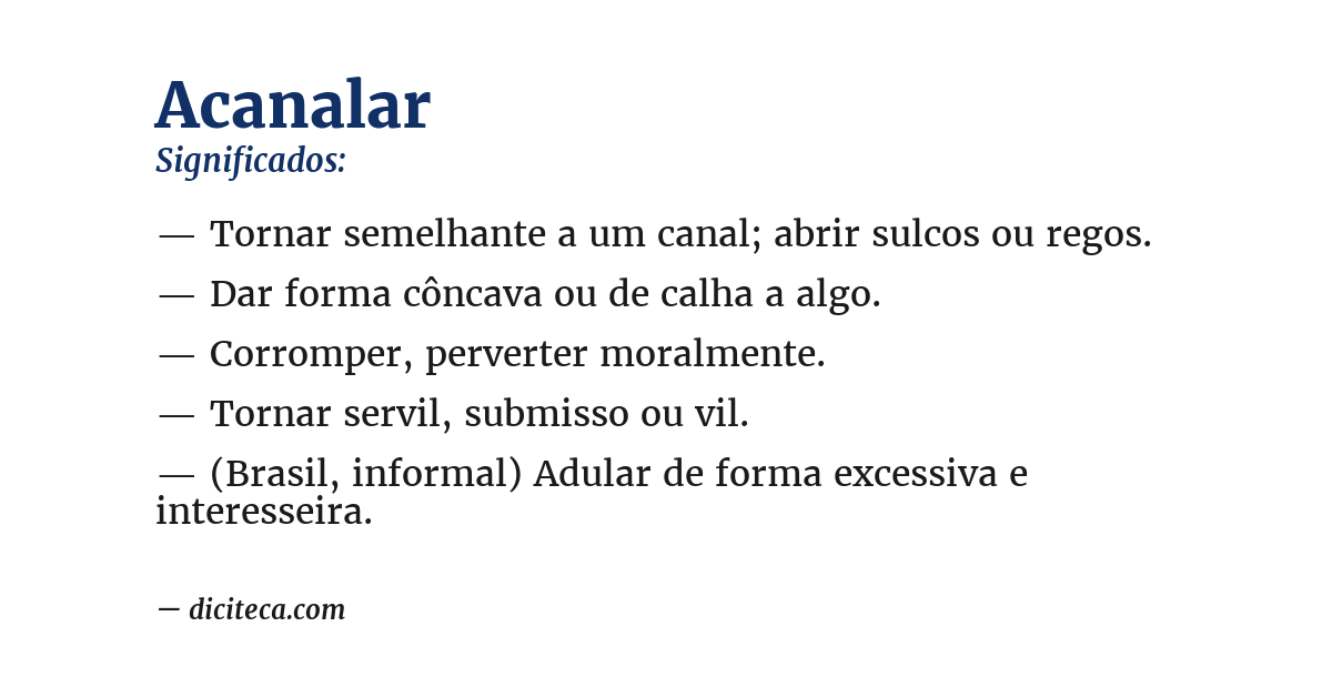 Significado de acanalar