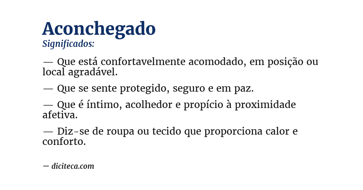 Significado de aconchegado