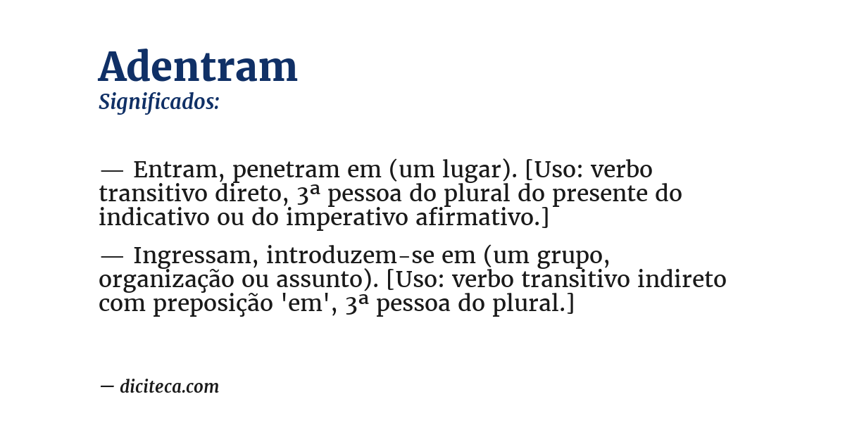 Significado de adentram