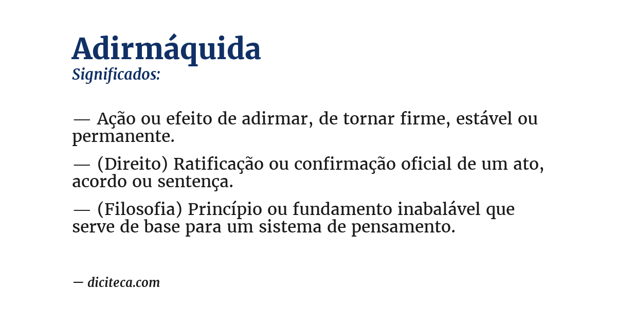 Significado de adirmáquida
