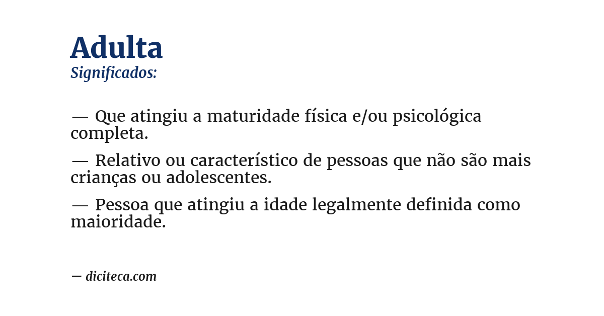 Significado de adulta