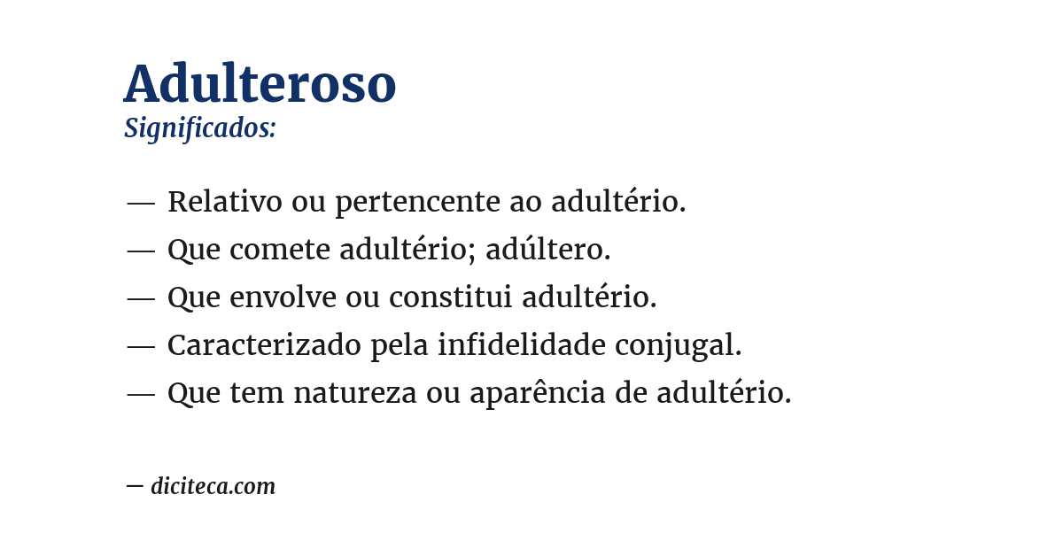 Significado de adulteroso