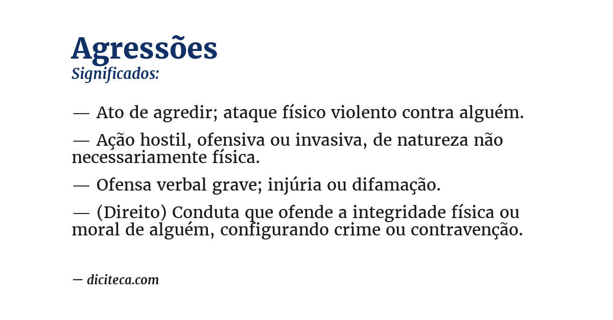 Significado de agressões