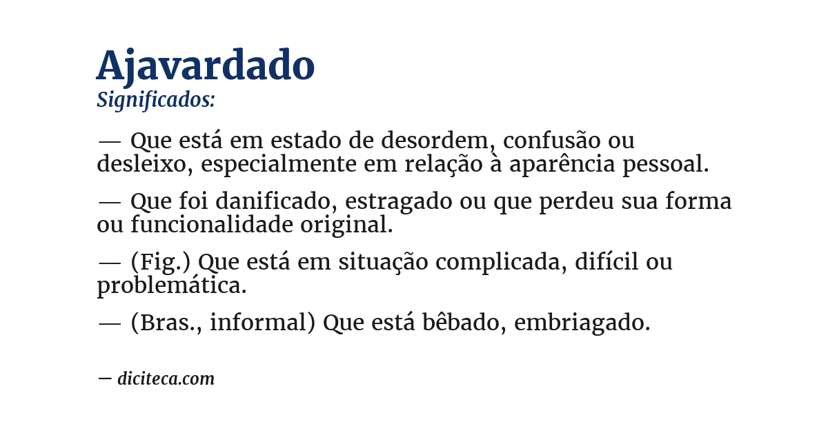 Significado de ajavardado