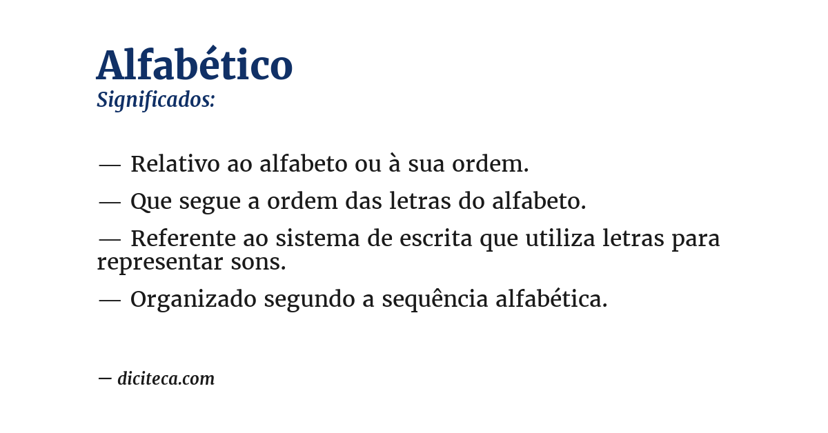 Significado de alfabético