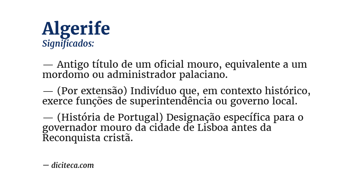 Significado de algerife