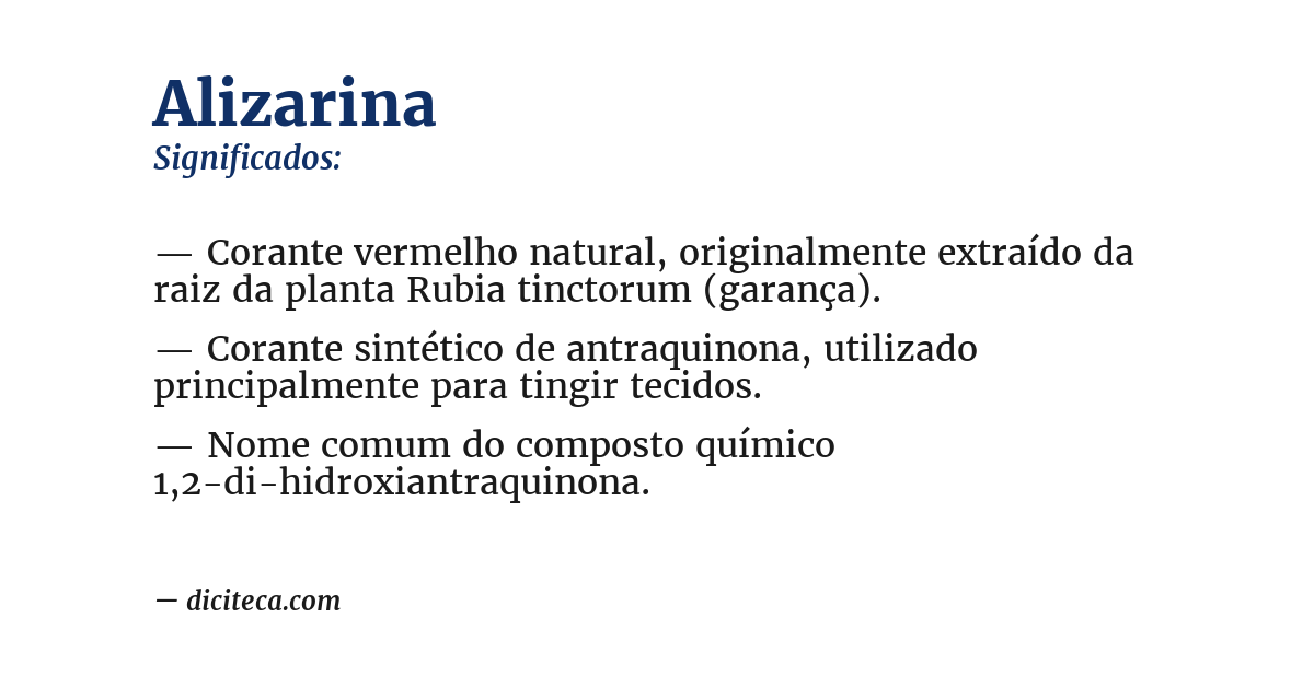 Significado de alizarina