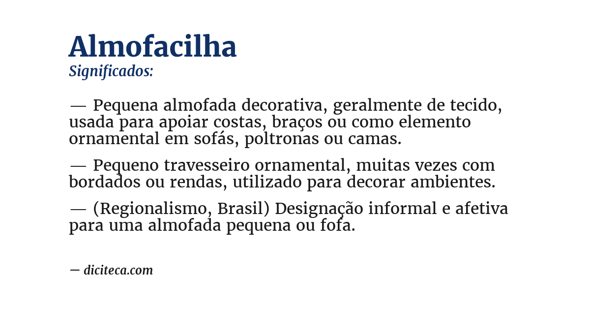 Significado de almofacilha