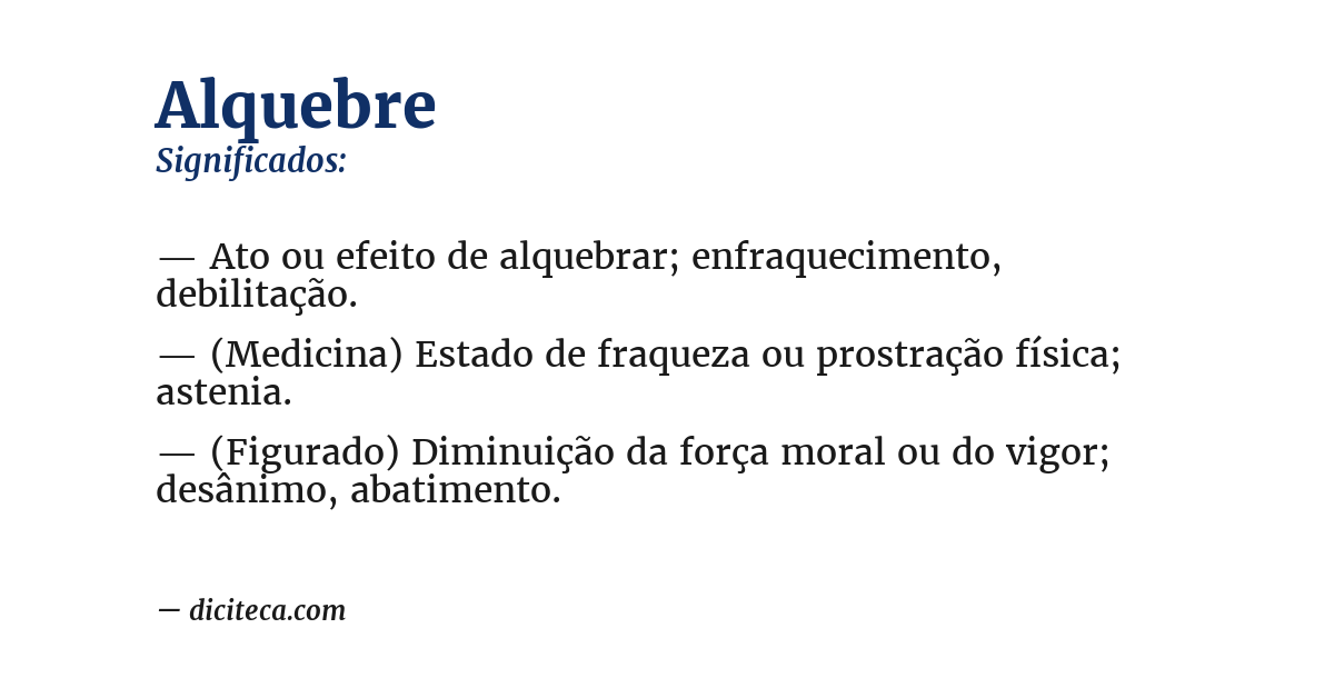 Significado de alquebre