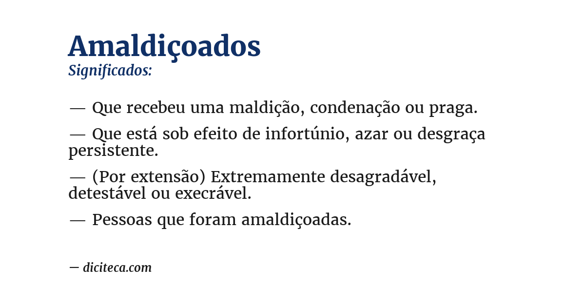 Significado de amaldiçoados