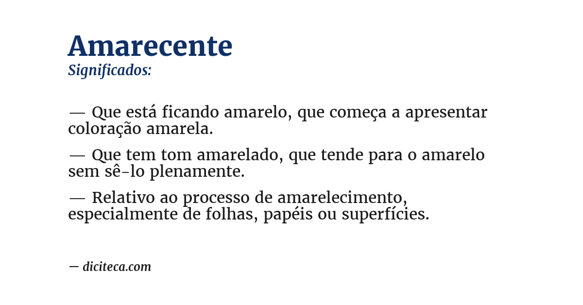 Significado de amarecente
