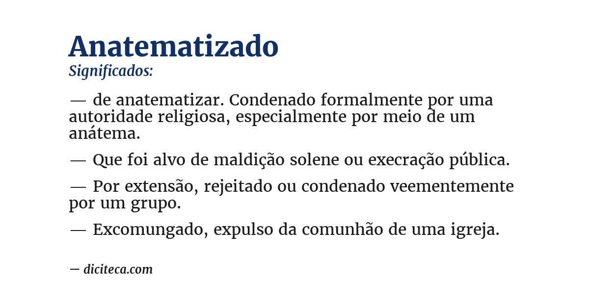 Significado de anatematizado