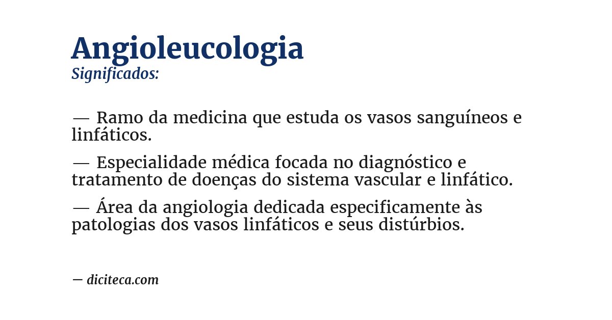 Significado de angioleucologia