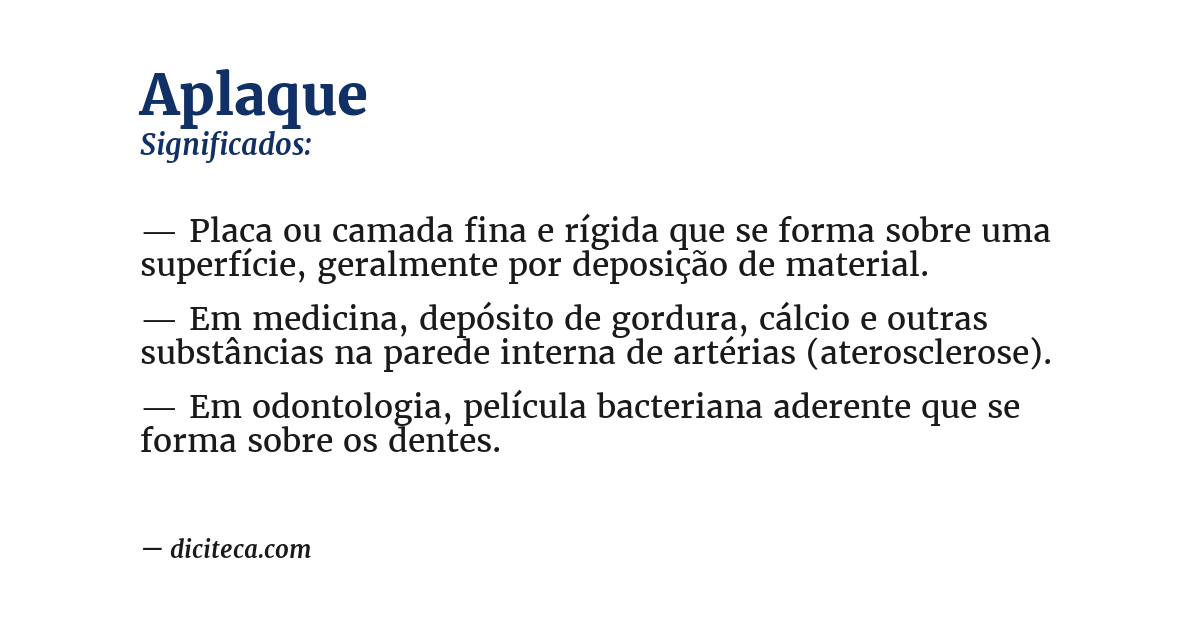 Significado de aplaque