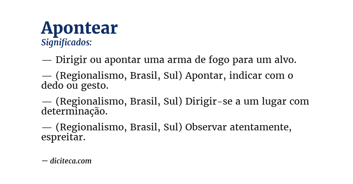 Significado de apontear