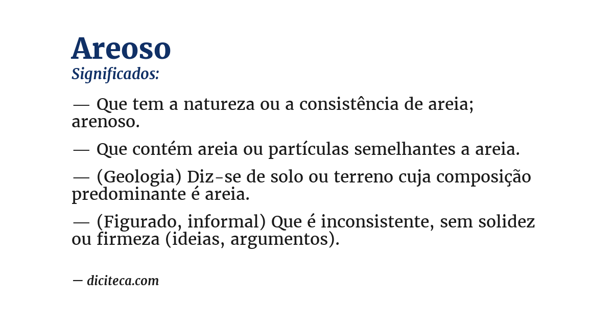 Significado de areoso